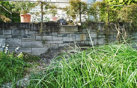 Trockenmauer mit Wasserfall - Hombrechtikon